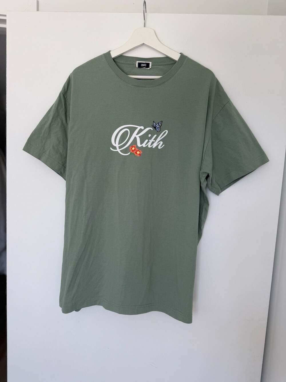 Kith Butterfly Floral Graphic T-Shirt Sage Green Size XL